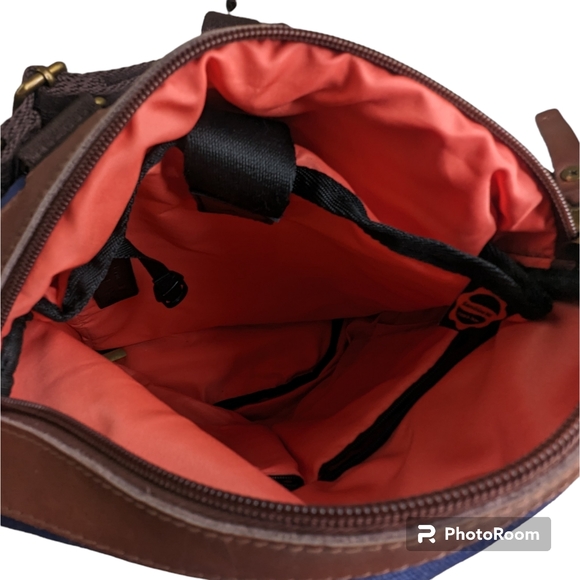 ANVÄNDA A Great Freakin Bag Blue Canvas Vegan Leather Padding Multi Purpose Use - Picture 5 of 16